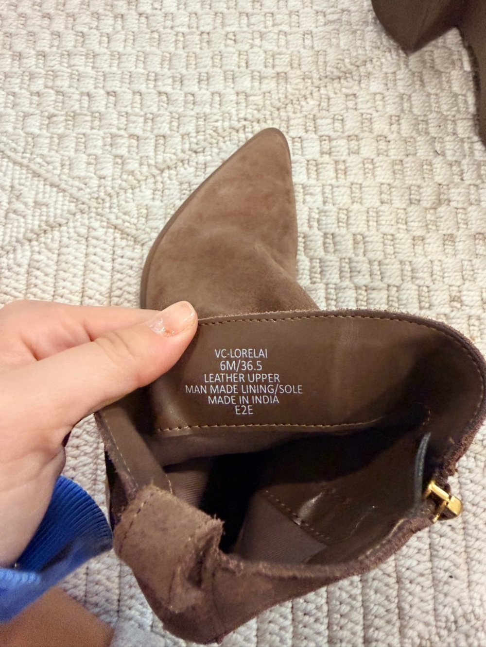 Vince Camuto Lorelei Suede Bootie in Toasted Taupe - Picture 8 of 8